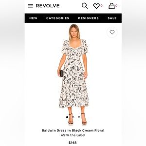 BALDWIN FLORAL PRINT PUFF SLEEVE MIDI DRESS Size small